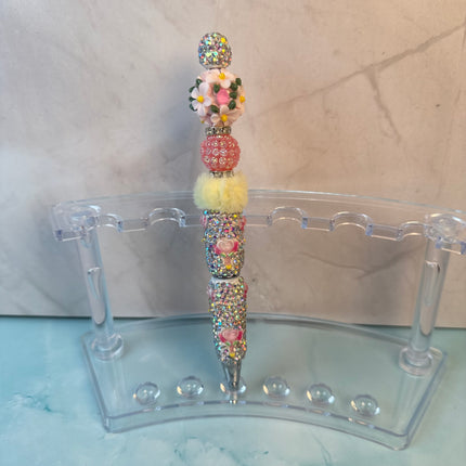Luxury Rhinestone Beaded Pen – Refillable Sparkle Desk Pen – Glam Floral Boutique Gift for Her