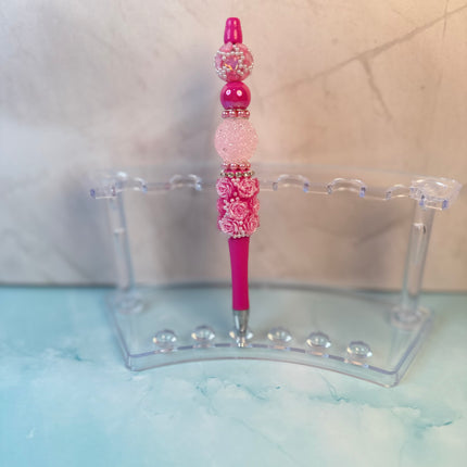Luxury Rhinestone Beaded Pen – Refillable Sparkle Desk Pen – Glam Floral Boutique Gift for Her