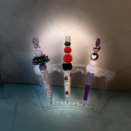 Mystic Glam Rhinestone Beaded Pens – Refillable Black Ink