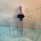 Purple Lotus Luxe- Iridescent beads and dramatic lotus charm over full crystal glam barrel.