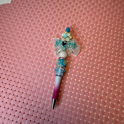 Pastel Princess Bow Rhinestone Pen – Retractable & Refillable Black Ink | Boutique Glam Desk Accessory