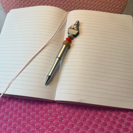 Sweet Cupcake Beaded Pens – Refillable Black Ink | Dessert Inspired Desk Accessories