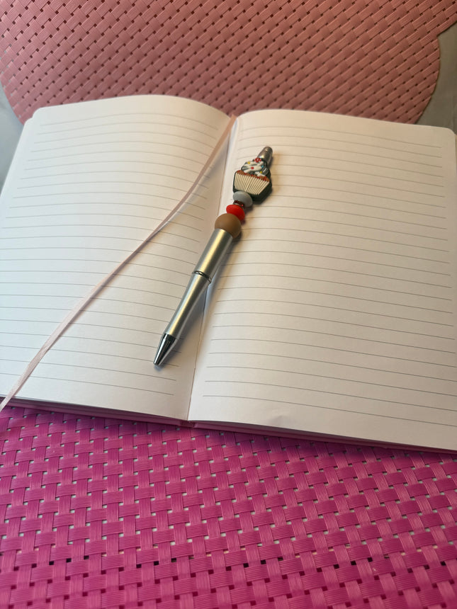 Sweet Cupcake Beaded Pens – Refillable Black Ink | Dessert Inspired Desk Accessories