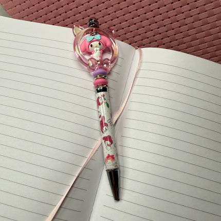Pink Pastel Character-Inspired Spinner Pen | Girly Cute Desk Accessory | Cozy Journal & Planner Pen