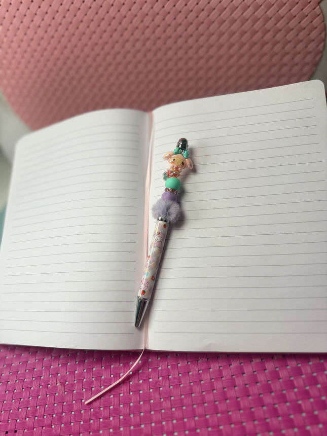Pastel Bunny Beaded Pen | Girly Cute Desk Accessory | Cozy Journal & Planner Pen