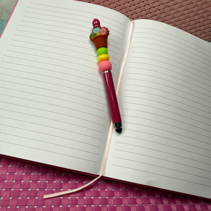Flower Pot Stylus Pen | Cheerful Girly Desk Accessory | Cozy Journal & Planner Pen
