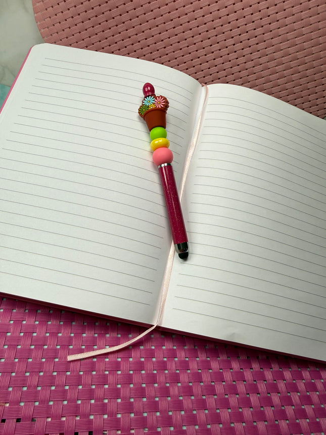 Flower Pot Stylus Pen | Cheerful Girly Desk Accessory | Cozy Journal & Planner Pen