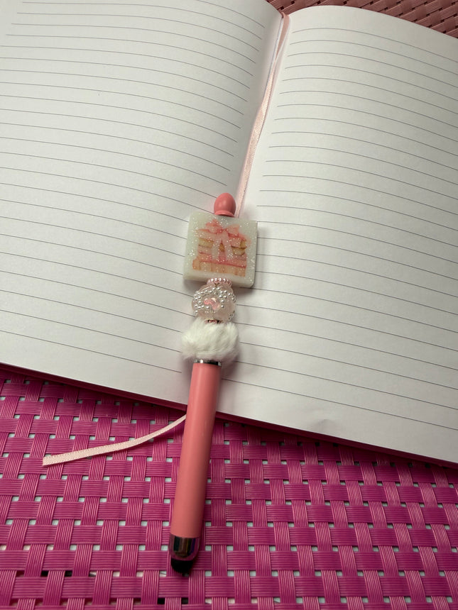 Pink Bow Book Stack Stylus Pen | Girly Elegant Bookish Desk Accessory | Cozy Journal & Planner Pen