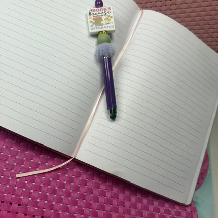 Books Are Never Overrated – Beaded Stylus Pen