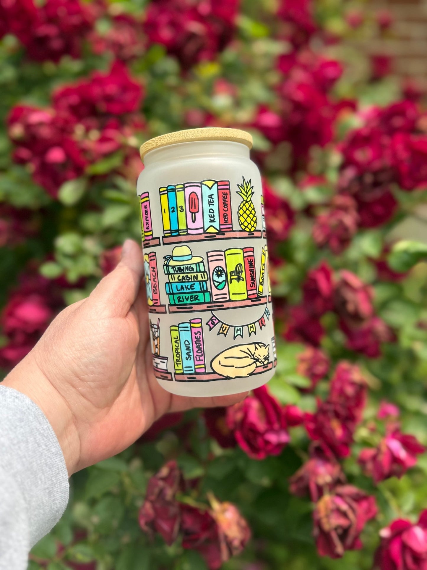 Sippin’ Through Summer – Bookshelf Glass for Book Lovers - Daisy Designs & Creations, LLC