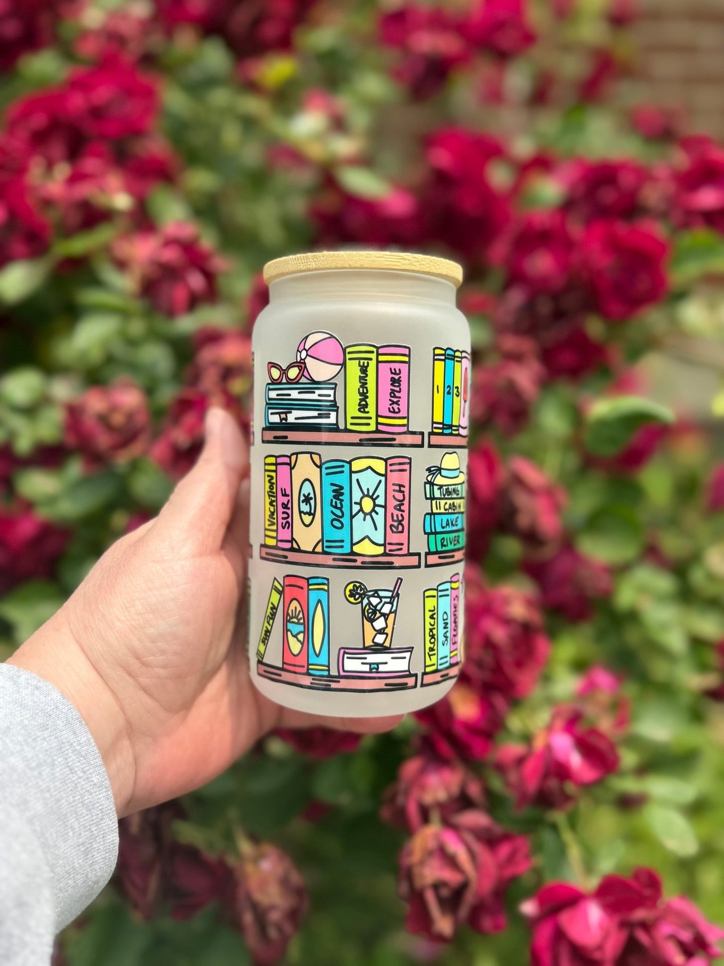 Sippin’ Through Summer – Bookshelf Glass for Book Lovers - Daisy Designs & Creations, LLC