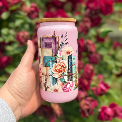 Just a Girl Who Loves Books – 16 oz Can Glass - Daisy Designs & Creations, LLC
