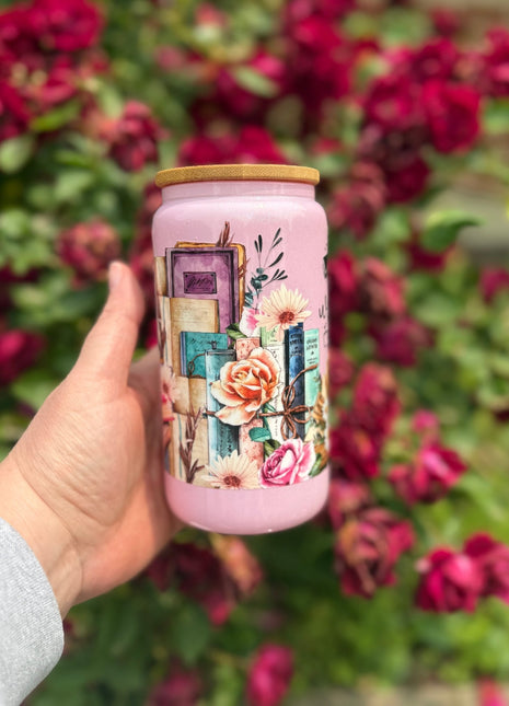 Just a Girl Who Loves Books – 16 oz Can Glass - Daisy Designs & Creations, LLC