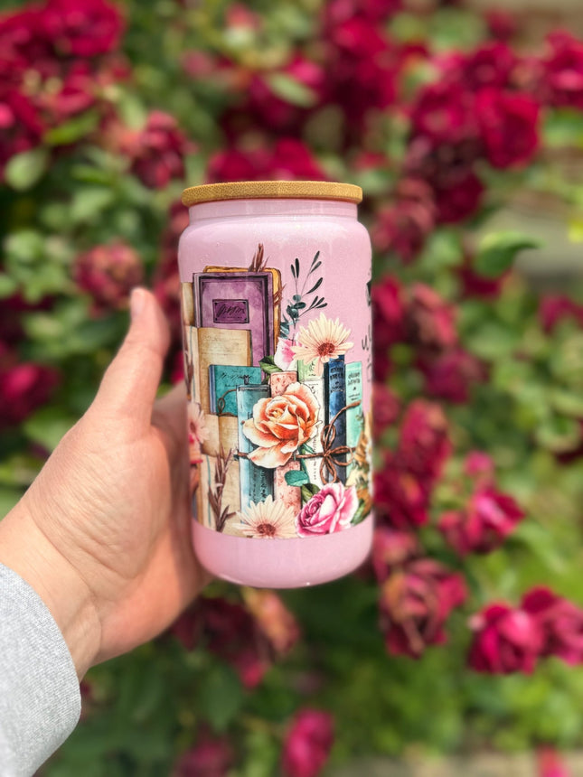 Just a Girl Who Loves Books – 16 oz Can Glass - Daisy Designs & Creations, LLC