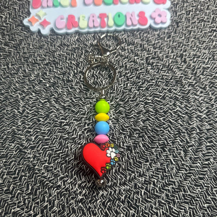 Floral & Heart Beaded Keychains – Elegant & Stylish Accessories - Daisy Designs & Creations, LLC