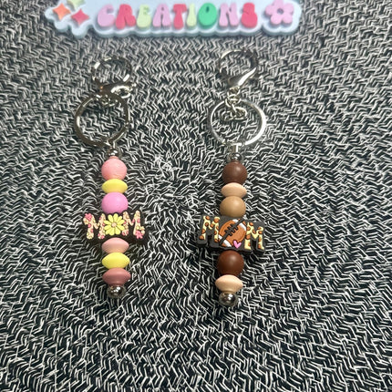 Mom - Themed Beaded Keychains – Retro & Sports - Inspired Designs - Daisy Designs & Creations, LLC