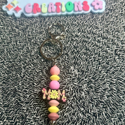Mom - Themed Beaded Keychains – Retro & Sports - Inspired Designs - Daisy Designs & Creations, LLC