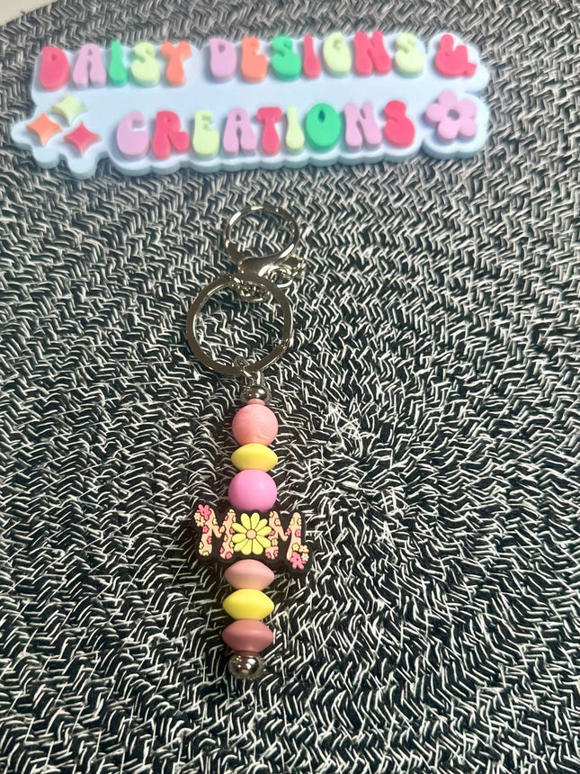 Mom - Themed Beaded Keychains – Retro & Sports - Inspired Designs - Daisy Designs & Creations, LLC