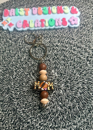 Mom - Themed Beaded Keychains – Retro & Sports - Inspired Designs - Daisy Designs & Creations, LLC
