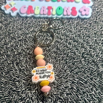 Positive Affirmation Beaded Keychains – Retro Groovy & Inspirational - Daisy Designs & Creations, LLC
