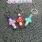 Retro Groovy Mushroom Beaded Silicone Keychain | Stylish & Functional Accessory