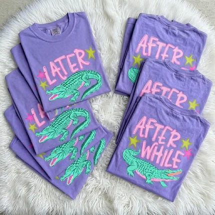 Later Gator After While Crocodile Shirt | Funny Southern Graphic Tee | Trendy Retro Gator Tee | Cute Summer T-Shirt