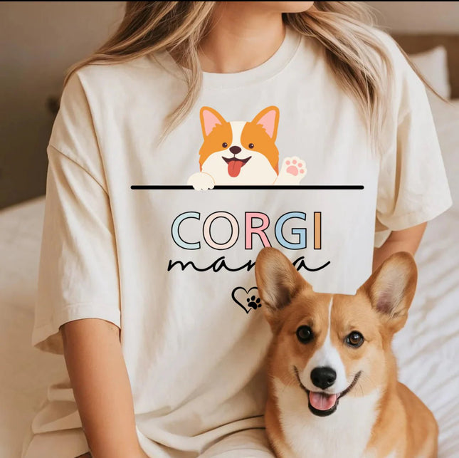 Corgi Mama T-Shirt | Cute Dog Mom Tee for Corgi Lovers - Daisy Designs & Creations, LLC
