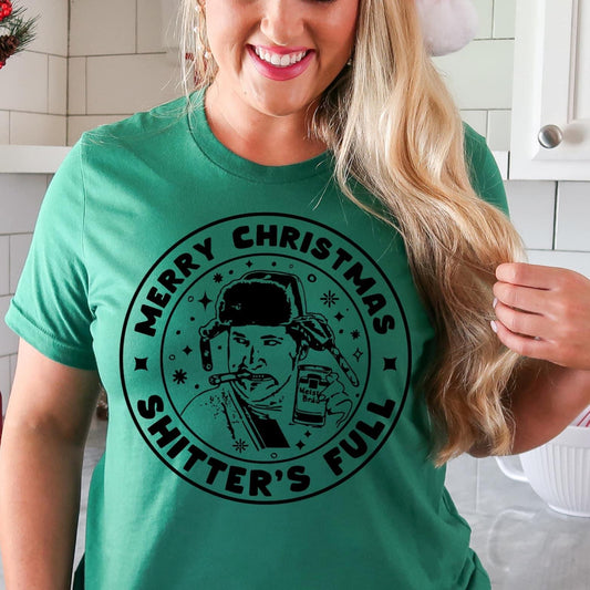 Merry Christmas 'Shitter is Full' T-Shirt – Funny Holiday Humor Tee