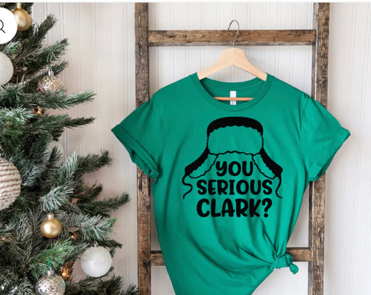 Seriously Clark Tee: Embrace Humor with a Playful Twist on Classic Holiday Fashion! 🤣👕