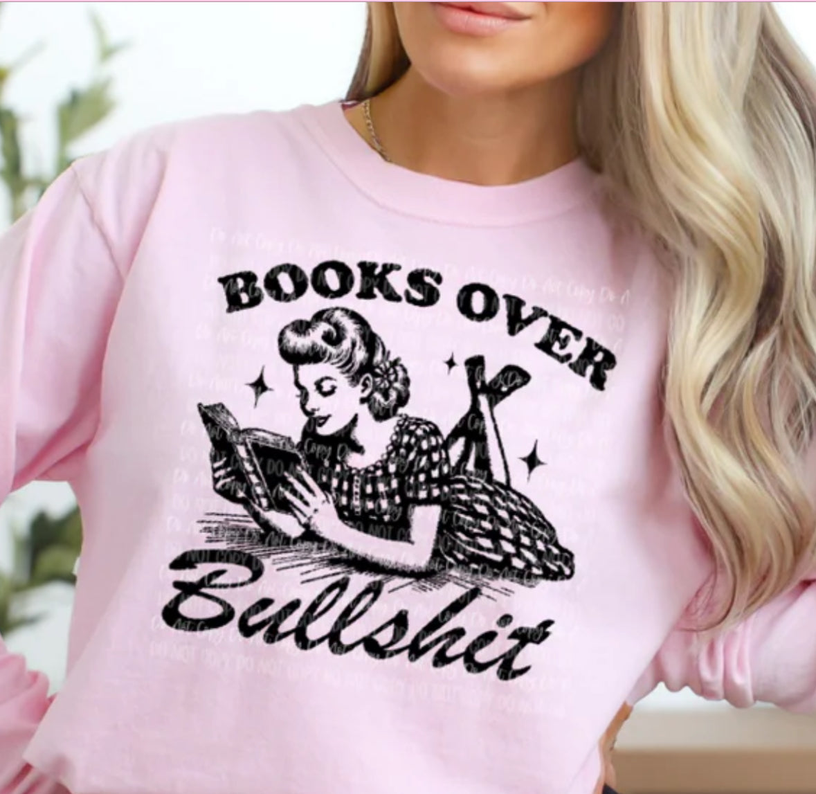 Books Over Bullsh*t’ Vintage Reading T-Shirt – Retro 1950s Style