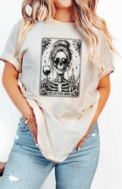 Last F*ck Given' Skelly Woman T-Shirt – Bold & Edgy Statement Tee