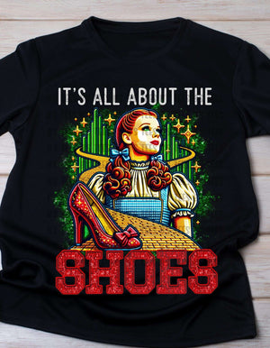 Iconic Shoes Tee: Sparkling Ruby Reds & Famous Quote! T-Shirt Collection T-Shirt 24 Daisy Designs & Creations LLC