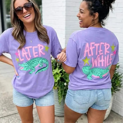 Later Gator After While Crocodile Shirt | Funny Southern Graphic Tee | Trendy Retro Gator Tee | Cute Summer T-Shirt
