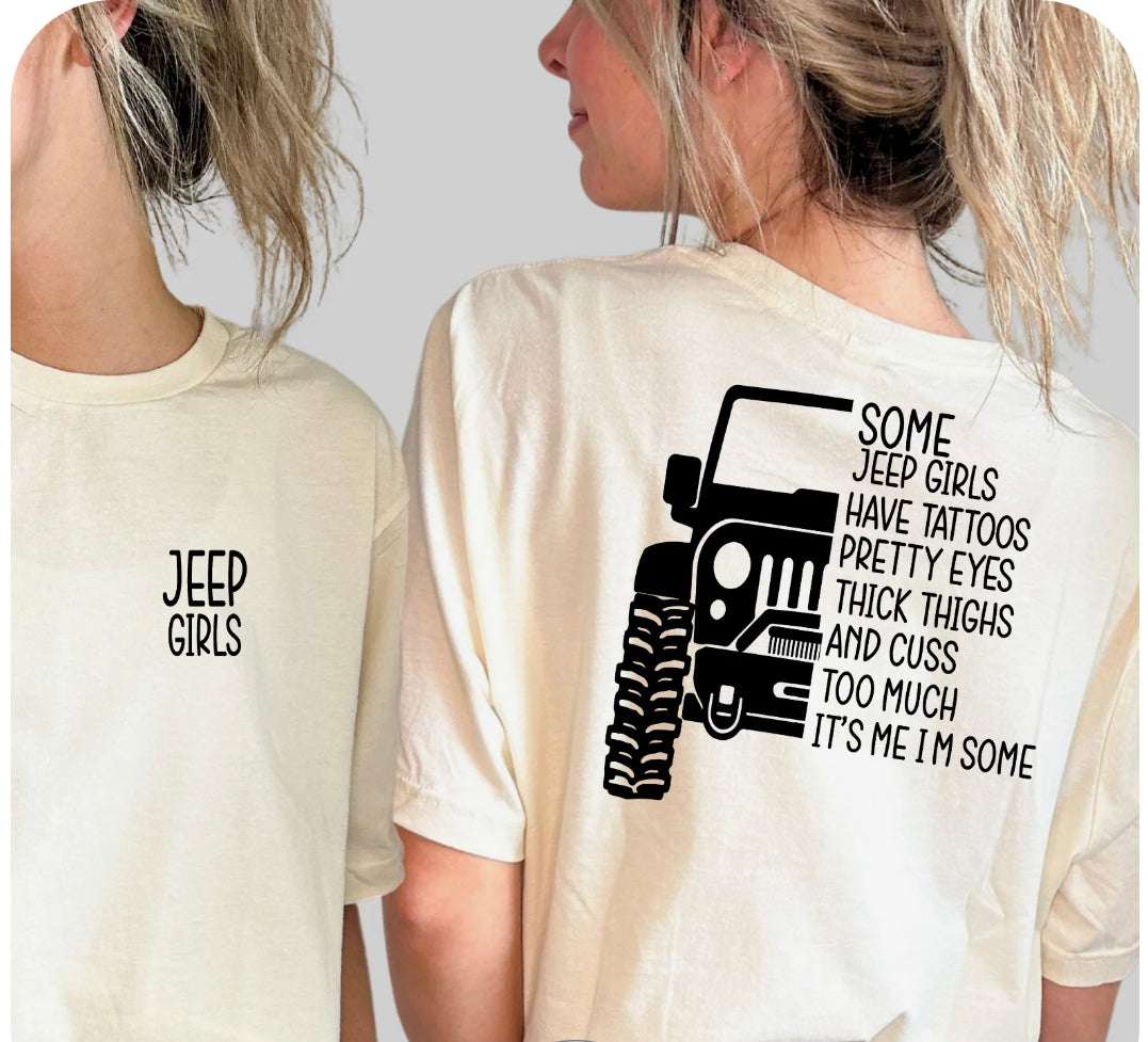 Jeep Girls- With pocket patch- T-shirt T-shirt Collection 22 Daisy Designs & Creations LLC