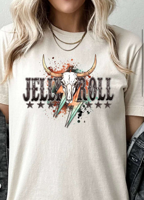 Jelly Roll Bullhorns T-Shirt – Colorful Country Design | Soft Unisex Tee - Daisy Designs & Creations, LLC