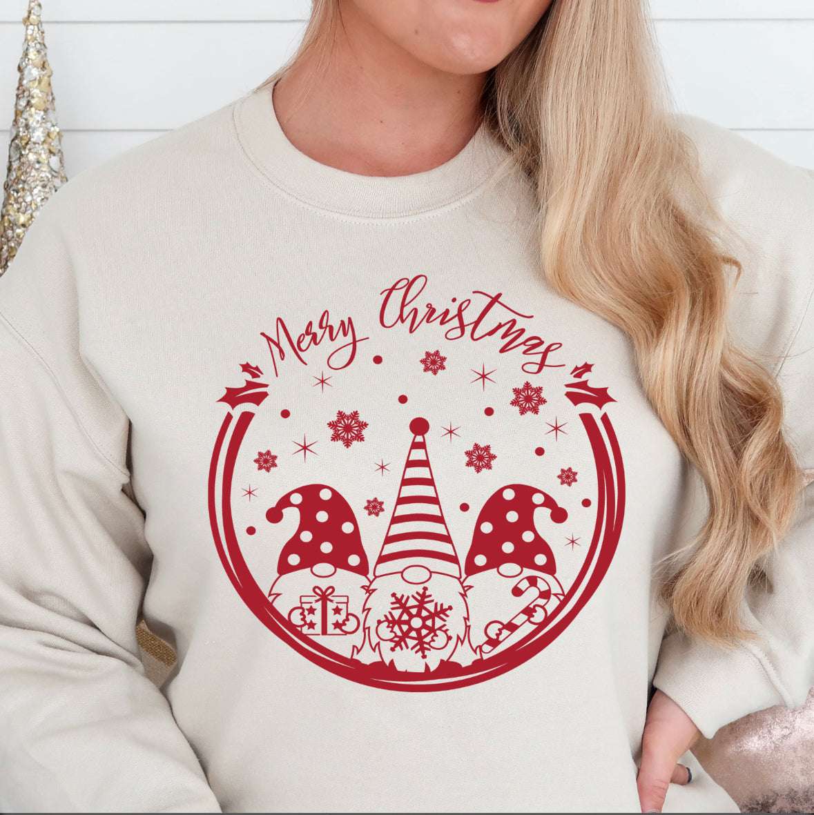 Merry Christmas Gnomes Long Sleeve T-Shirt T-Shirt 32 Daisy Designs & Creations LLC