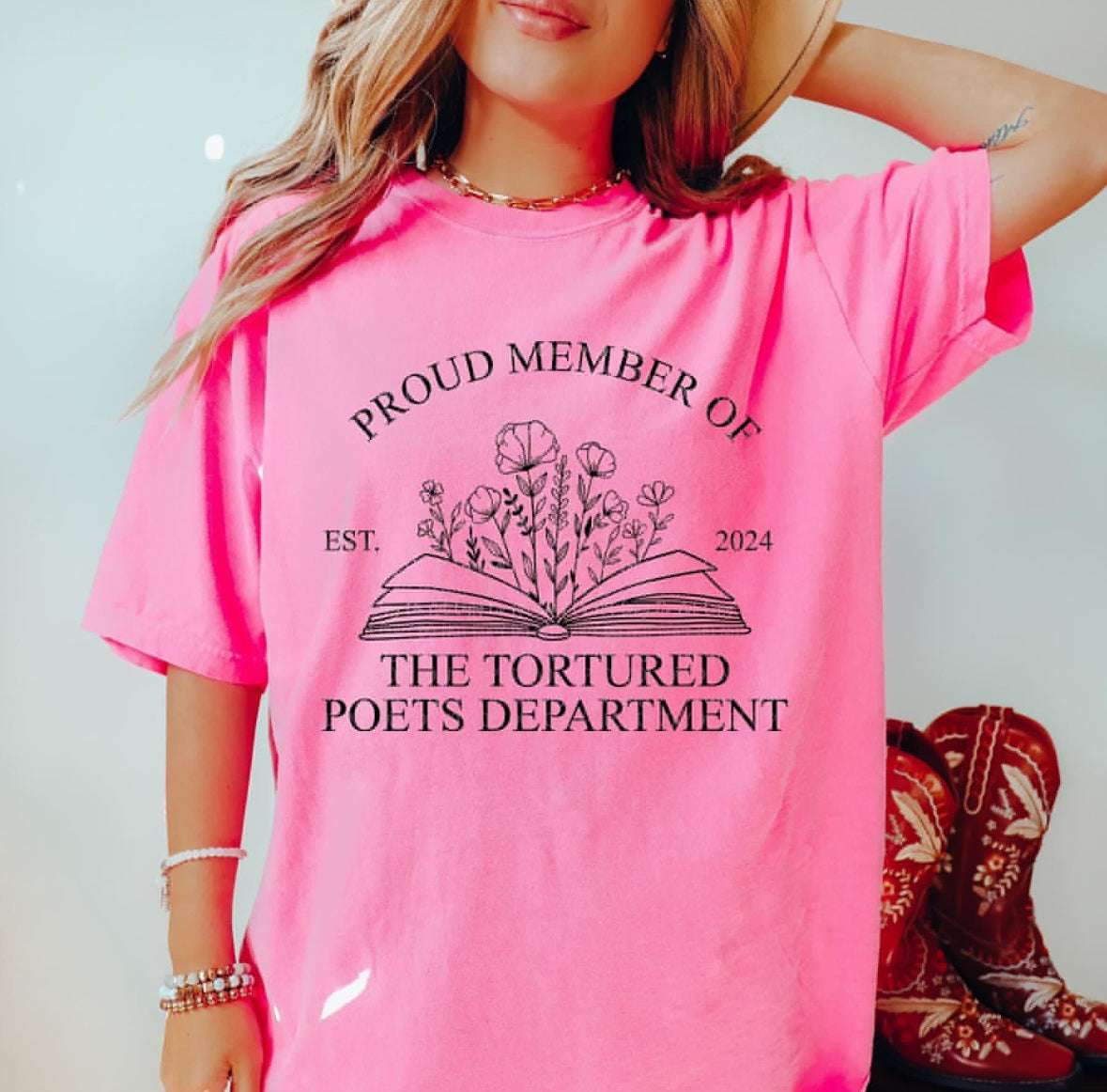 Proud Member of the Tortured Poets Club T-Shirt: Est 2024 Design from Music Icon Tour T-Shirt Collection T-Shirt 21 Daisy Designs & Creations LLC