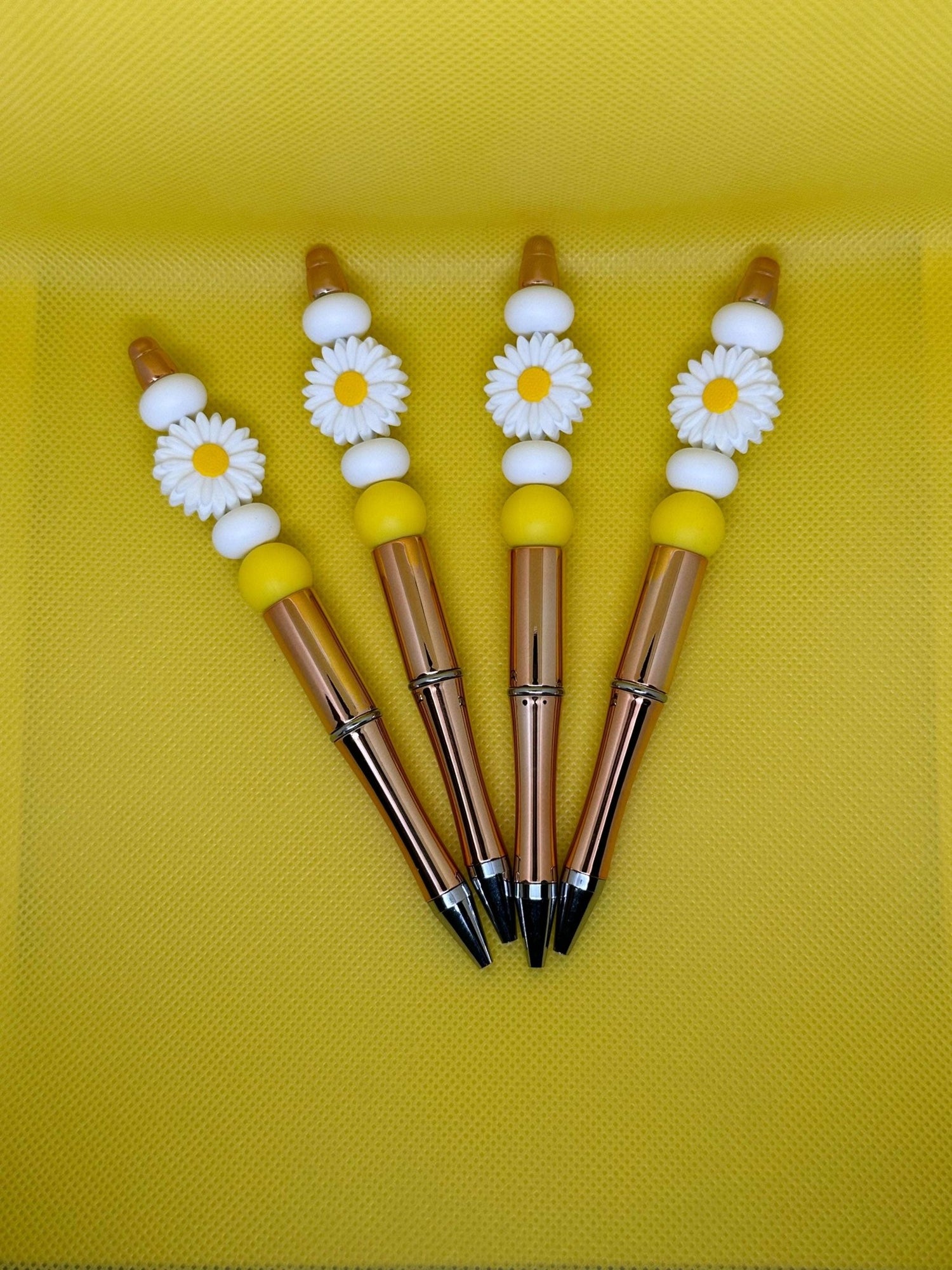 Signature Daisy Ink Pen – Limited Edition Beaded Pen | Black Ink Twist Pen with Silicone Beads | Cute & Trendy Stationery - Daisy Designs & Creations, LLC