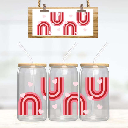 Sip in Style with our 16oz Libbey Glass - Valentine Boho Rainbow Edition | Vibrant Colors for Love-Filled Moments! Captivating Love: Explore Our Valentine's Day Collection for Heartfelt Gifts Beer Glass 15 Daisy Designs & Creations LLC