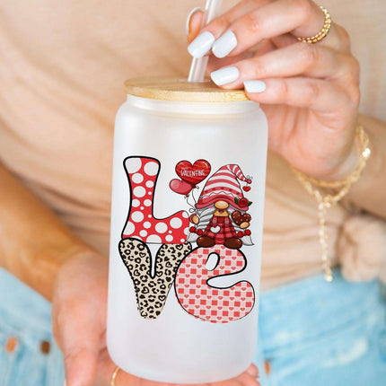 Spread Love with our 16 oz Libbey Glass – Valentine's Gnome Edition | Bamboo Lid, Straw, and Whimsical Design! Captivating Love: Explore Our Valentine's Day Collection for Heartfelt Gifts Beer Glass 15 Daisy Designs & Creations LLC