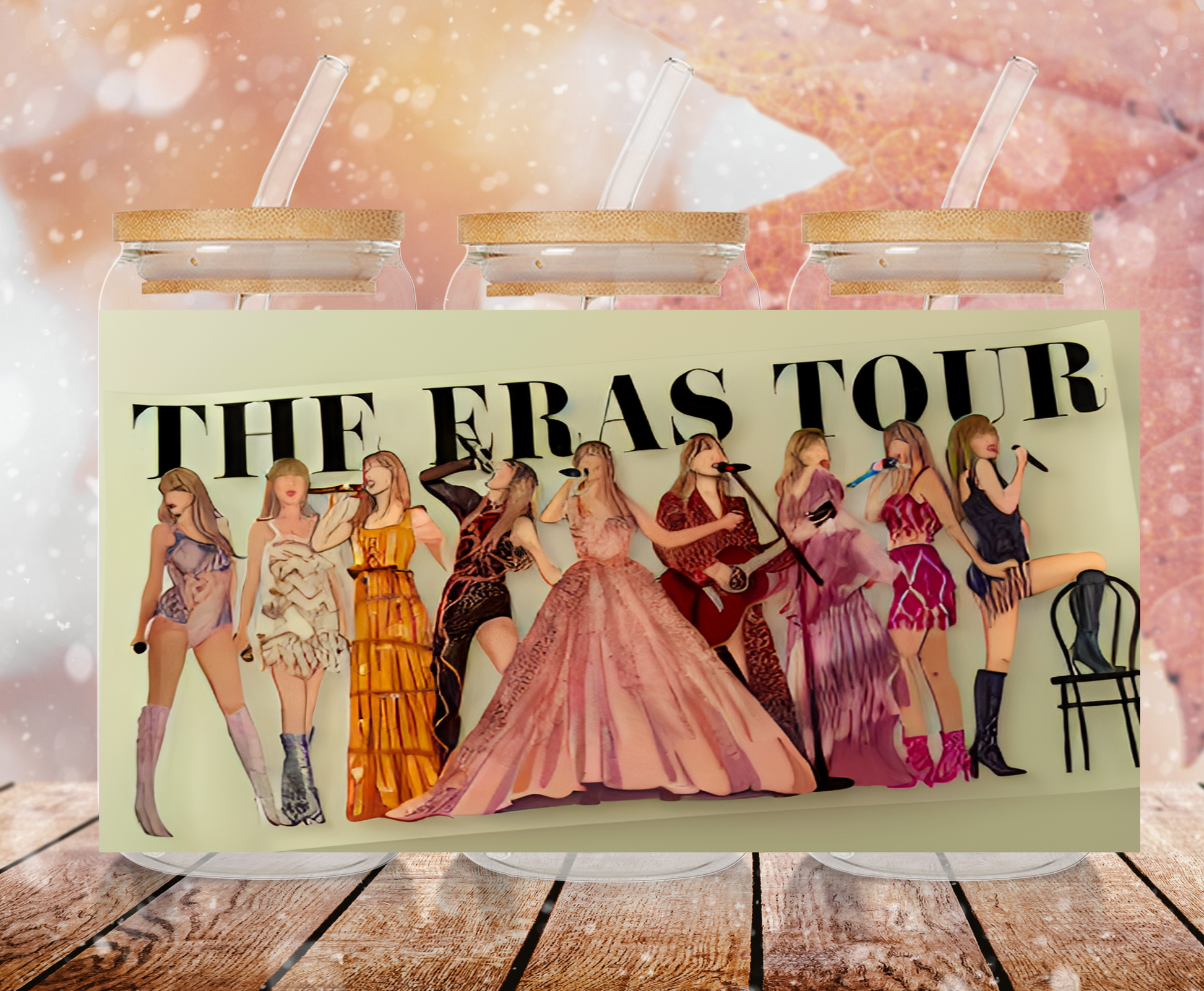Swiftie Era Tour Fashion Change- 160z Clear or Frosted Libbey Glass Libbey/Beer Glass Lids 15 Daisy Designs & Creations LLC