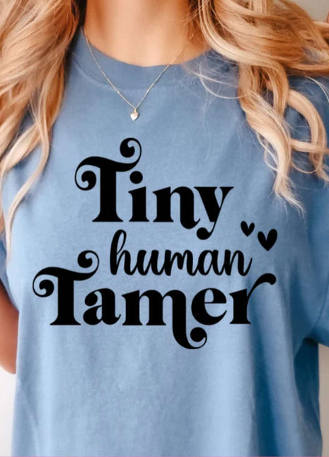 Tiny Human Tamer T-Shirt – Funny Parenting Tee | Custom Color Option | Unisex Sizes S - 2XL - Daisy Designs & Creations, LLC