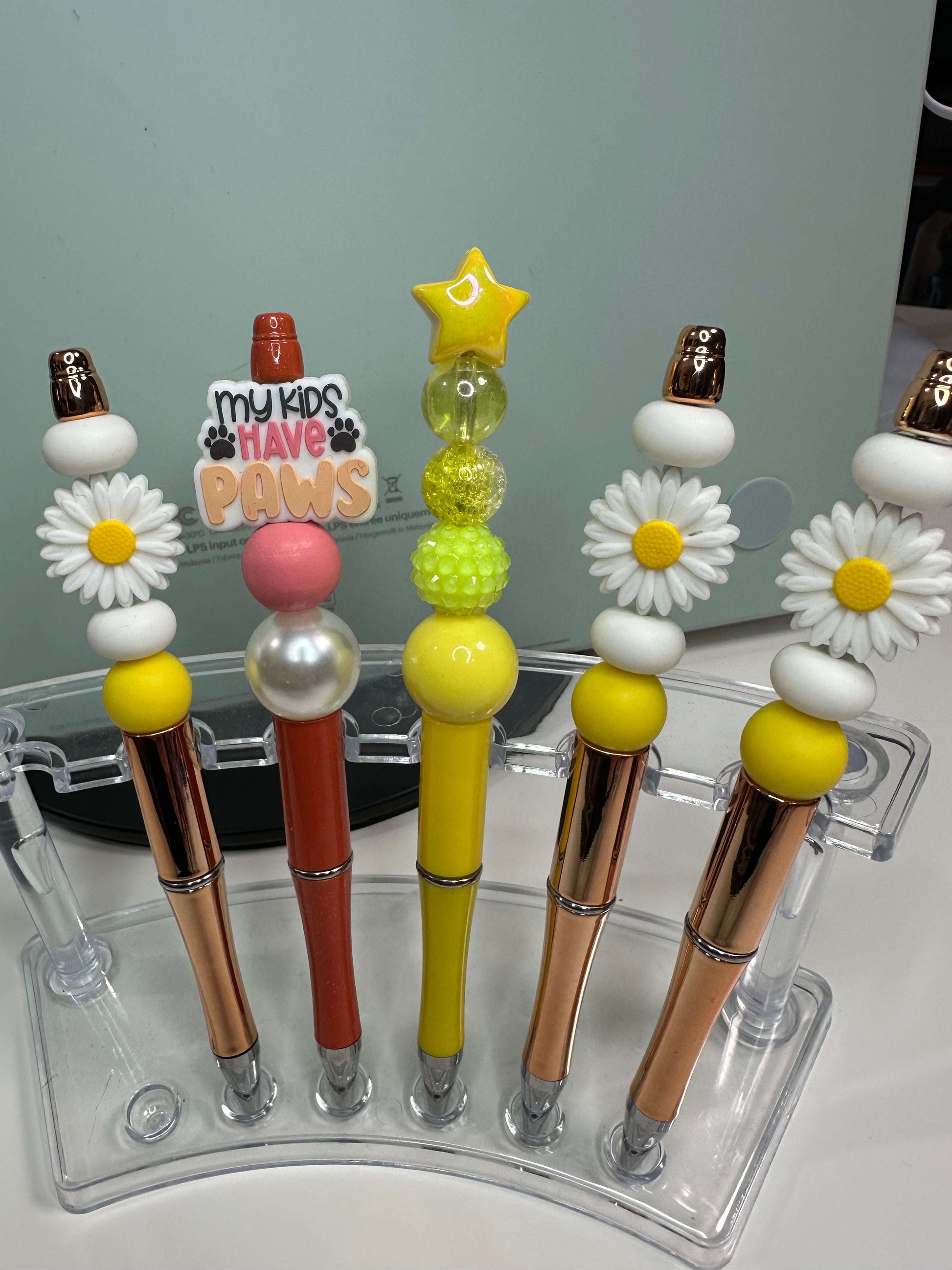 Unique Custom Made Beaded Pens with Black Ink - Variety Available, Includes Refill Beaded Pen collection Beaded Pens 6 Daisy Designs & Creations LLC