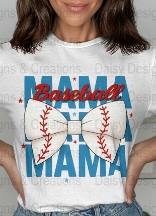 Baseball Mama T-Shirts PNG, Sports Mom T-Shirts, Baseball Bow, Digital Download, T-Shirts Design, Gift for Baseball Lover - Daisy Designs & Creations, LLC