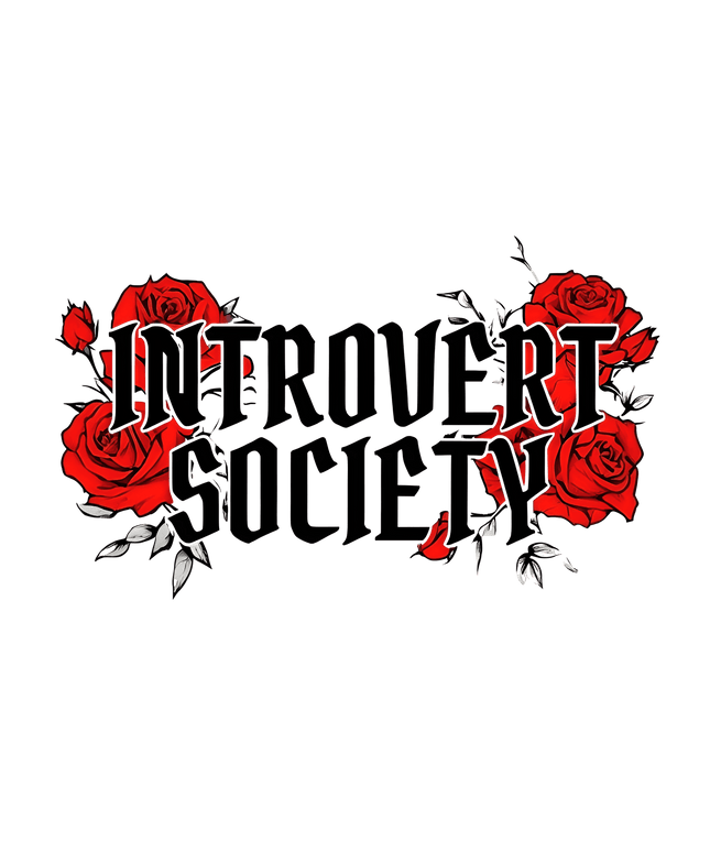 Introvert Society T-Shirts, Floral Tee, Introvert Gift, Red Roses Design, Funny Sarcastic Tee, Social Anxiety T-Shirts, Slogan Tee - Daisy Designs & Creations, LLC