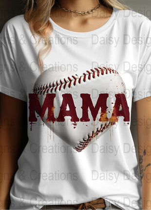 Baseball Mama T Shirts, Baseball Mom PNG, Sports Mom, Heart Baseball, Mama Design, Baseball Lovers, Digital Download For Apparel - Daisy Designs & Creations, LLC