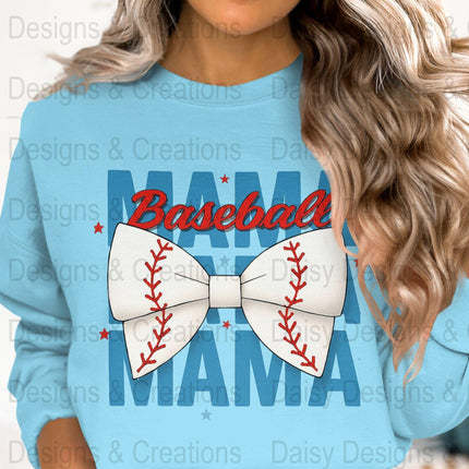 Baseball Mama T-Shirts PNG, Sports Mom T-Shirts, Baseball Bow, Digital Download, T-Shirts Design, Gift for Baseball Lover - Daisy Designs & Creations, LLC
