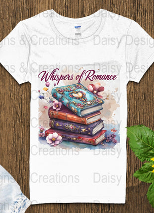 Romance Books T-Shirt Design, Book Lover Gift, Floral T-Shirt, Digital Download, T-Shirt Design, PNG File, Apparel Design - Daisy Designs & Creations, LLC