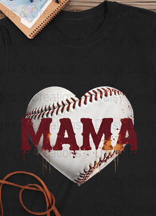 Baseball Mama T Shirts, Baseball Mom PNG, Sports Mom, Heart Baseball, Mama Design, Baseball Lovers, Digital Download For Apparel - Daisy Designs & Creations, LLC