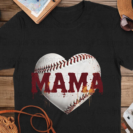 Baseball Mama T Shirts, Baseball Mom PNG, Sports Mom, Heart Baseball, Mama Design, Baseball Lovers, Digital Download For Apparel - Daisy Designs & Creations, LLC